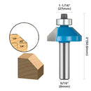 toolant Chamfer Router Bits for Edge Forming, 5/16-Inch Shank 1/4-Inch 45 Degree, Carbide-Tipped Milling Cutter for Woodworking