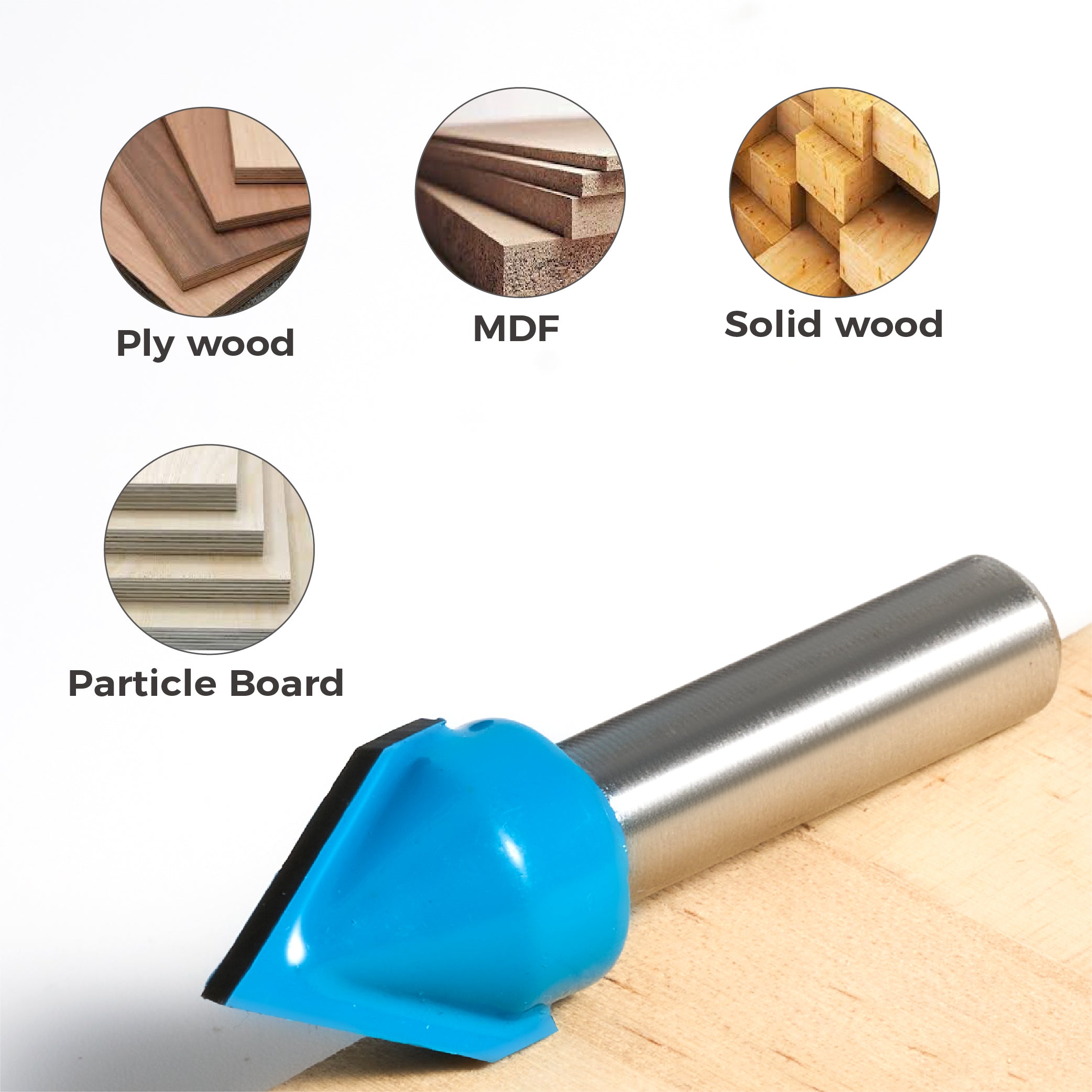 toolant V Groove Router Bits , 5/16-Inch Shank 60 Degree 19/32-Inch Dia, Carbide-Tipped Milling Cutter for Woodworking