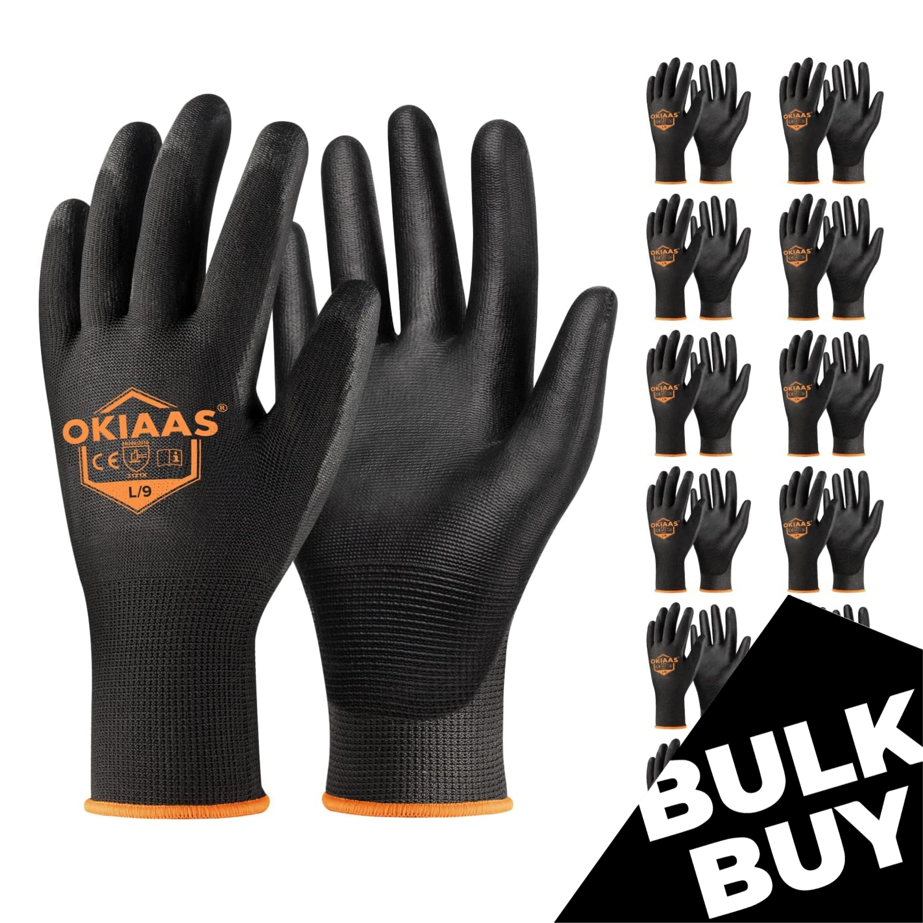 Large High Dexterity Cut 3 Resistant Polyurethane Dipped Work Gloves