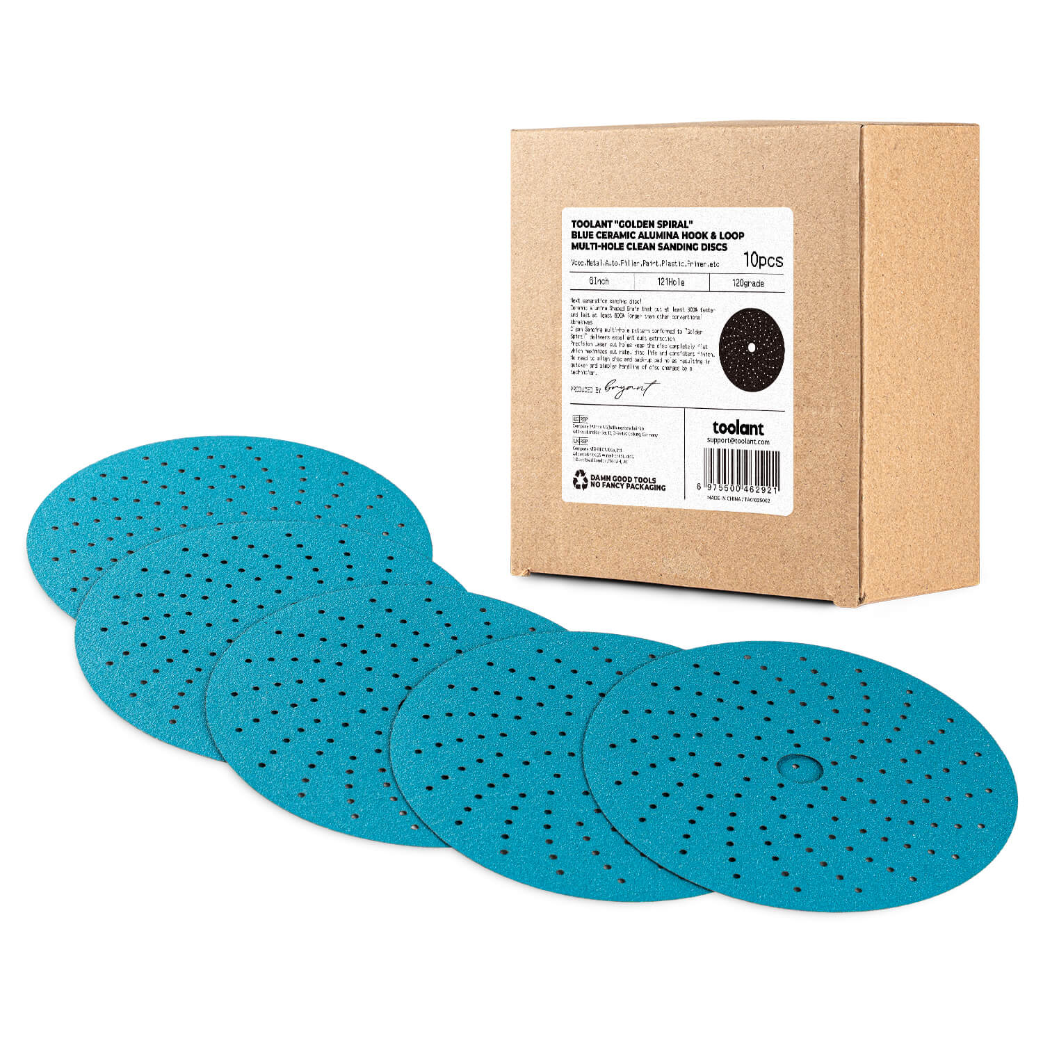 120 grit MULTI-AIR VORTEX Dust-Free 6Inch Sanding Disc Hook and Loop Pads