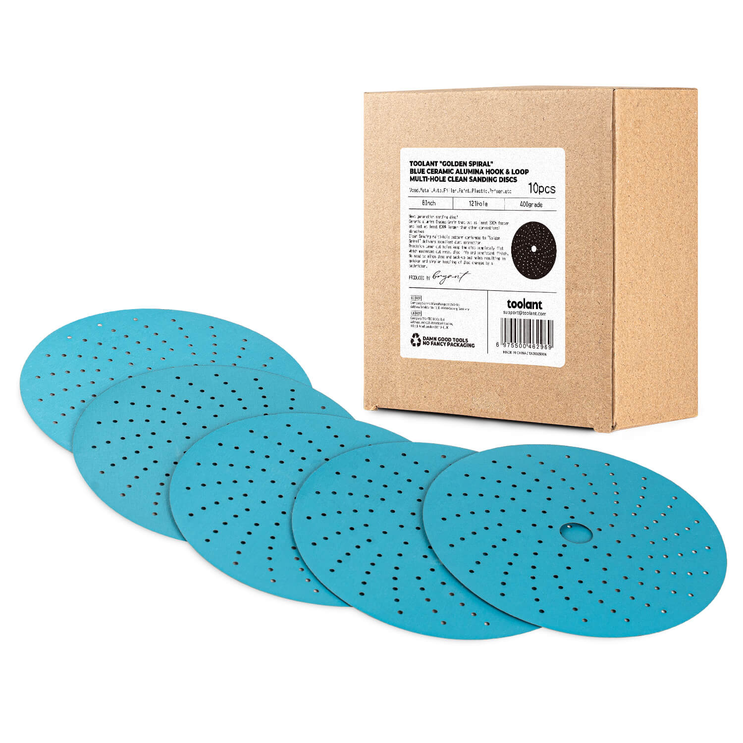 400 Grit MULTI-AIR VORTEX Dust-Free 6Inch Sanding Disc Hook and Loop Pads