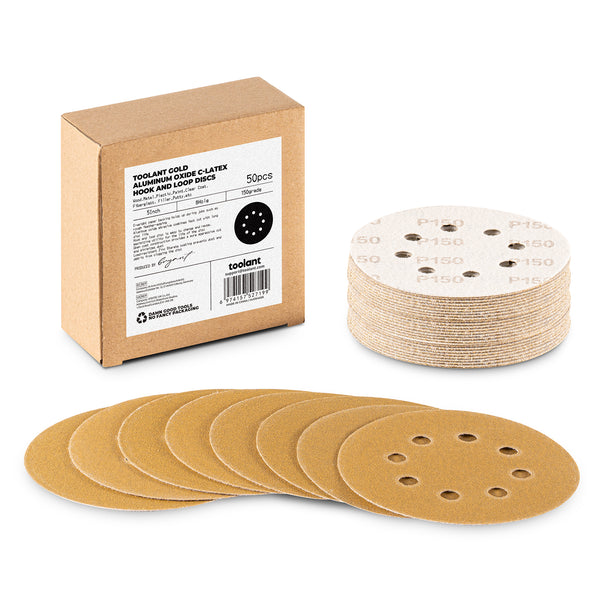 5 inch 8 Hole Sanding Discs Hook and Loop, 60-800 Grit, for Wood and Metal Sanding