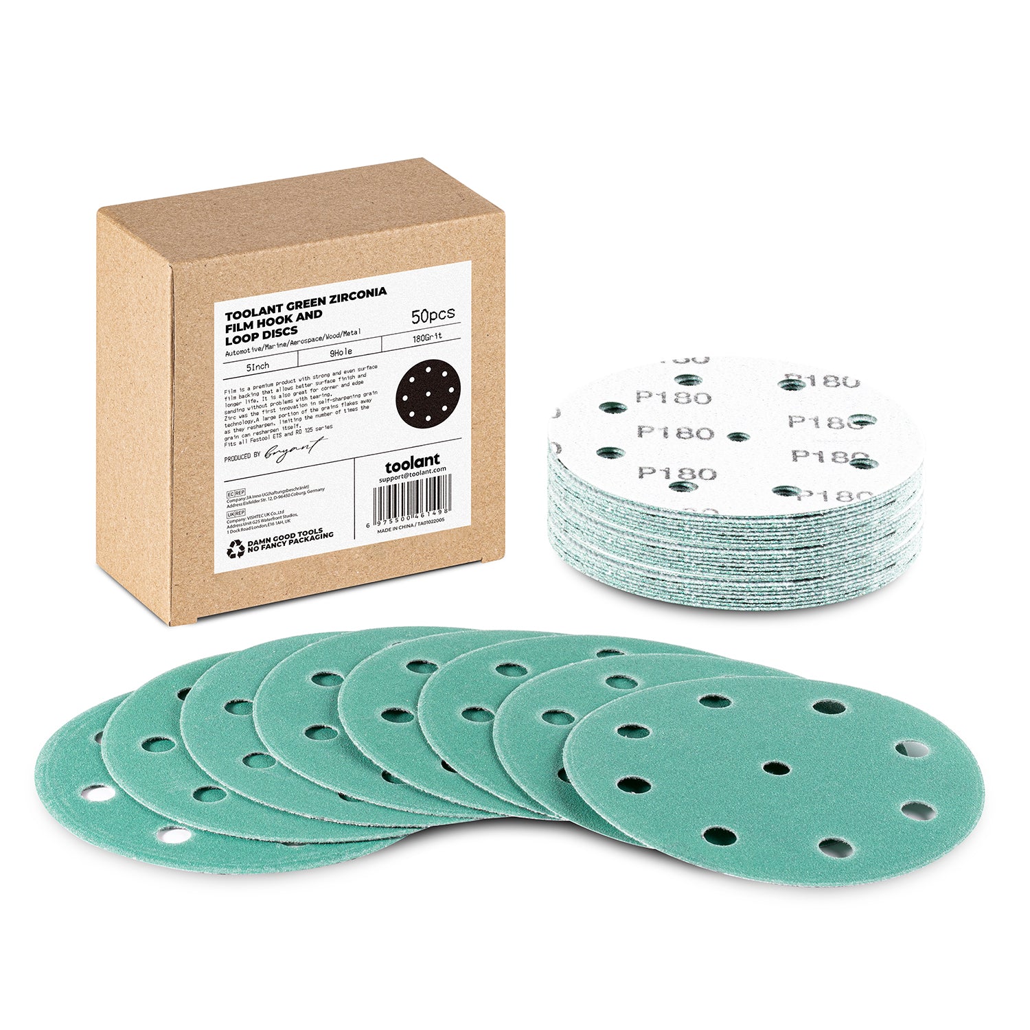 5 Inch Sanding Disc Hook and Loop Pads, Designed For Festool Sanders, 50-Pack