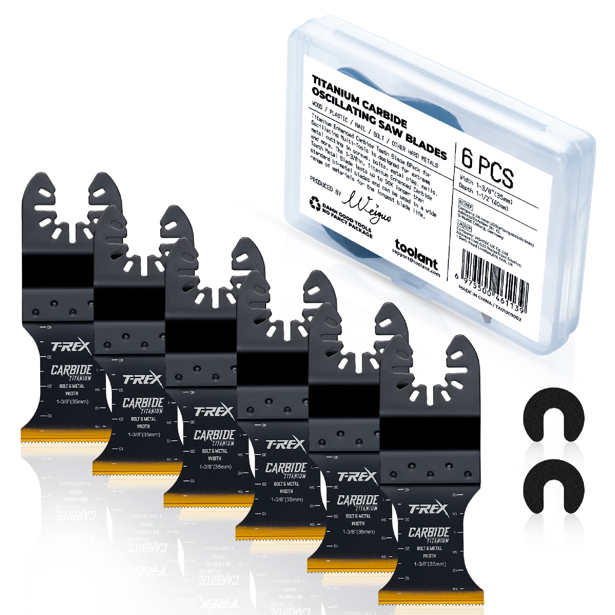 T-REX Carbide Teeth Oscillating Tool Blades with Titanium Coating