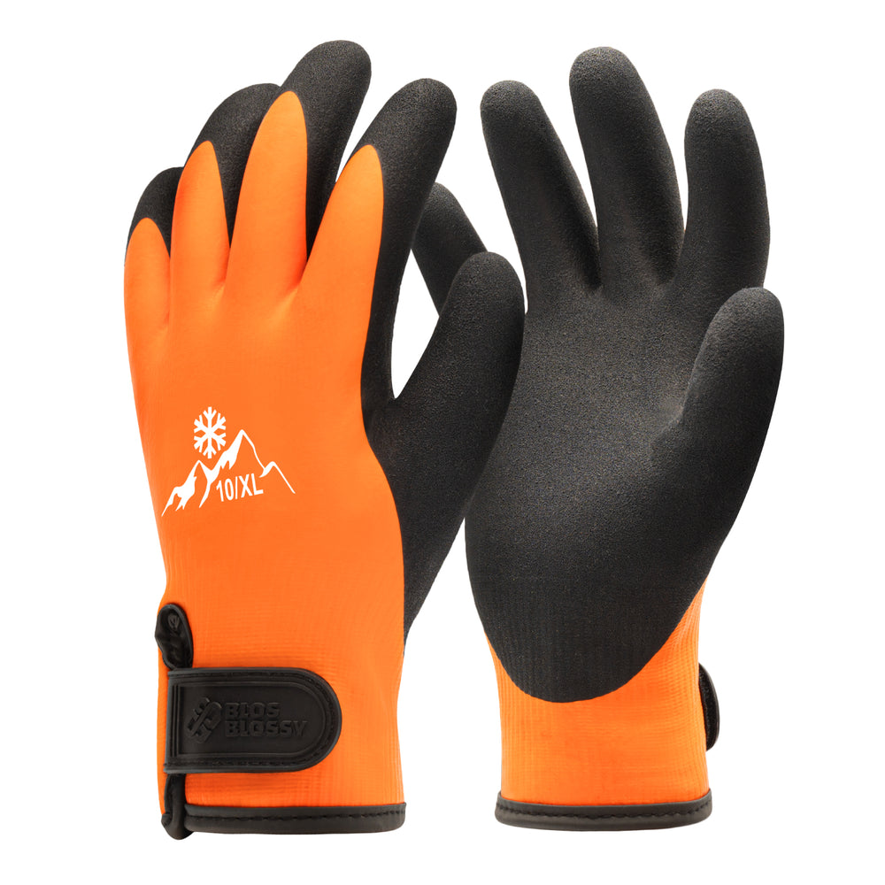 Heavy Duty Winter Work Gloves, Latex Fully Soaked, 100% Water Proof, Thermal Insulated Winter Dipped Work Gloves
