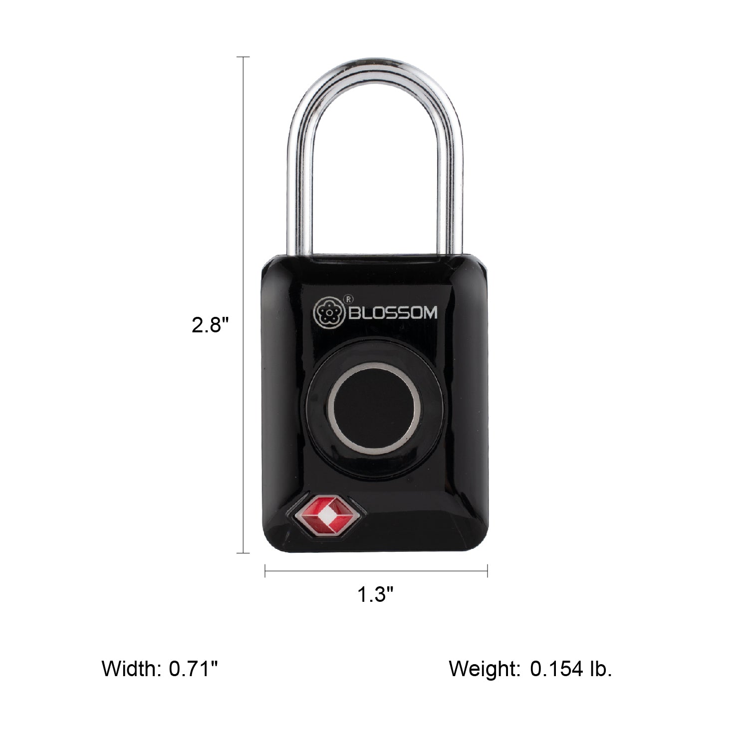 Blossom Smart 2 in 1 Fingerprint & Combination Padlock, TSA-Approved, for Gym & Lockers
