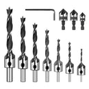 Applicable to plywood, soft metal, plastics, fiberboard, wood planks, particleboard, High Carbon Steel Countersink Drill Bits Set, Double Flutes, for Woodworking