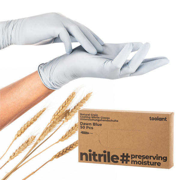 Disposable Nitrile Eczema Gloves with Moisturizing Coating, Latex Free Powder Free, for Food Prep, Medical Exam