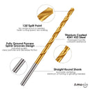 amoolo High Speed Steel Drill Bits, Titanium Coating, for Woodworking