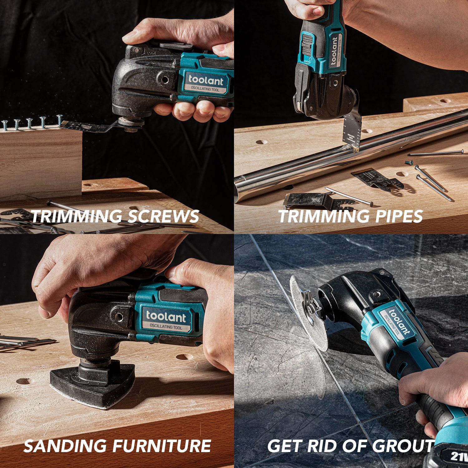 21V Cordless Oscillating Multi-Tool, Variable Speed, With Lithium-Ion