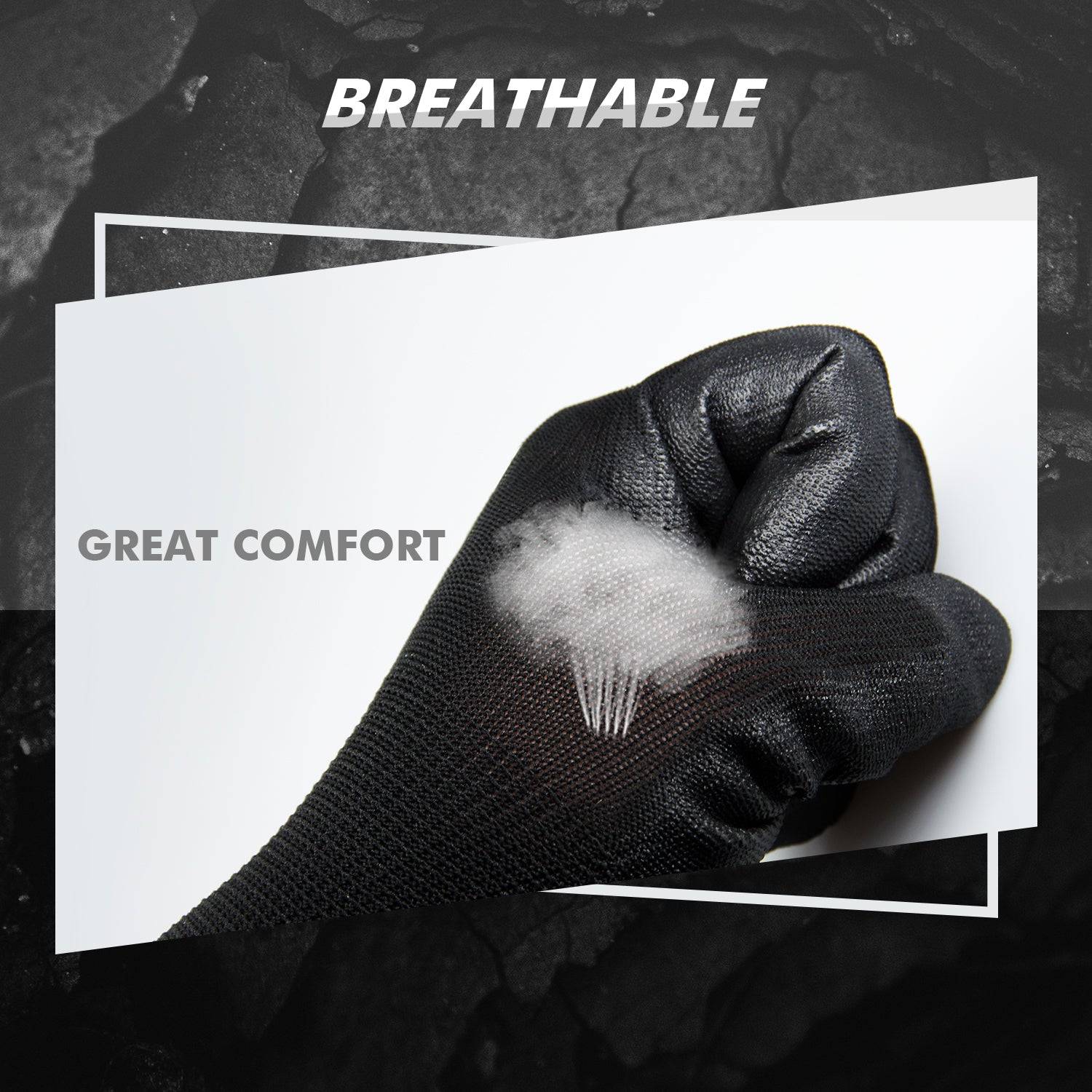 OKIAAS 12 Pairs Safety Work Gloves with PU Coated, for Mechanic, Warehouse, Gardening