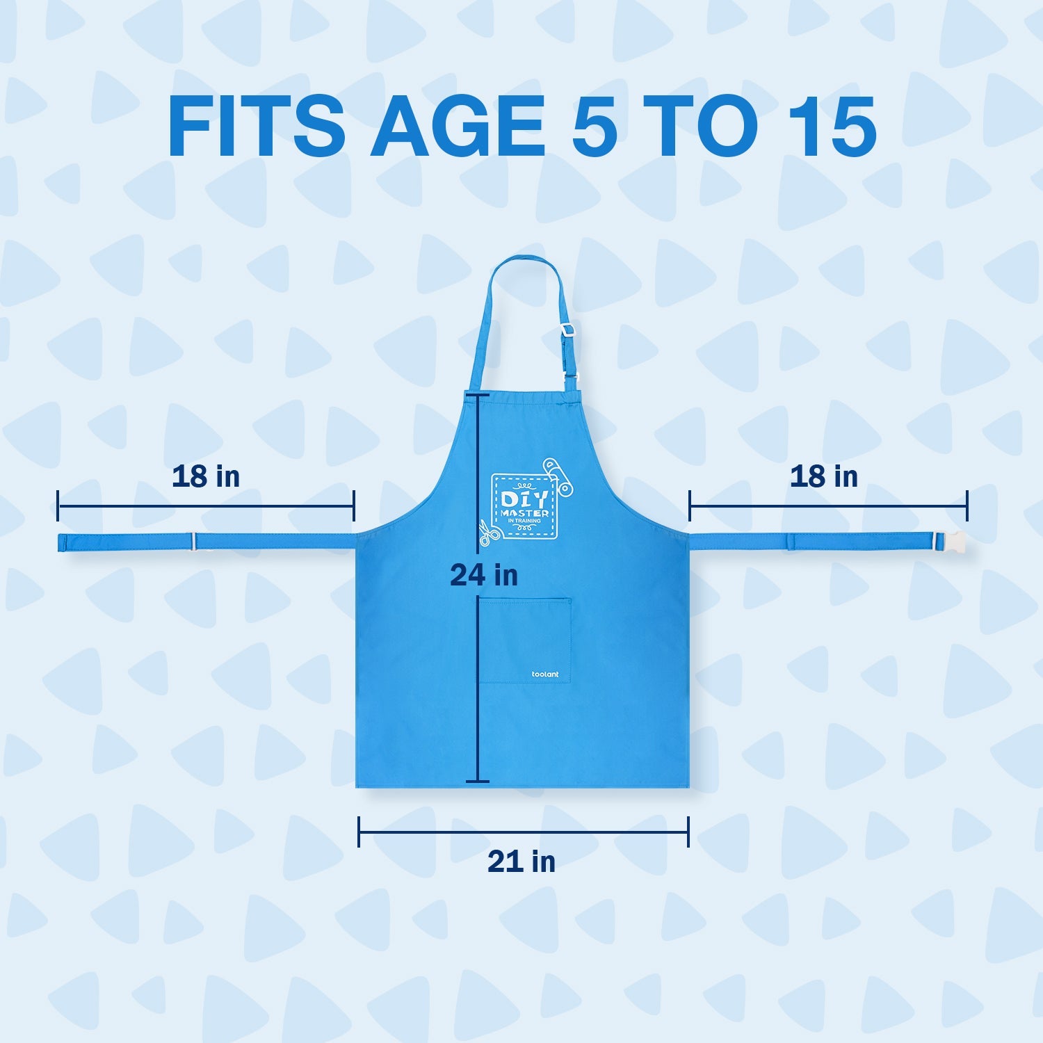 Kids Apron, One Size Fits All, for Crafting, Painting, Cooking & Baking