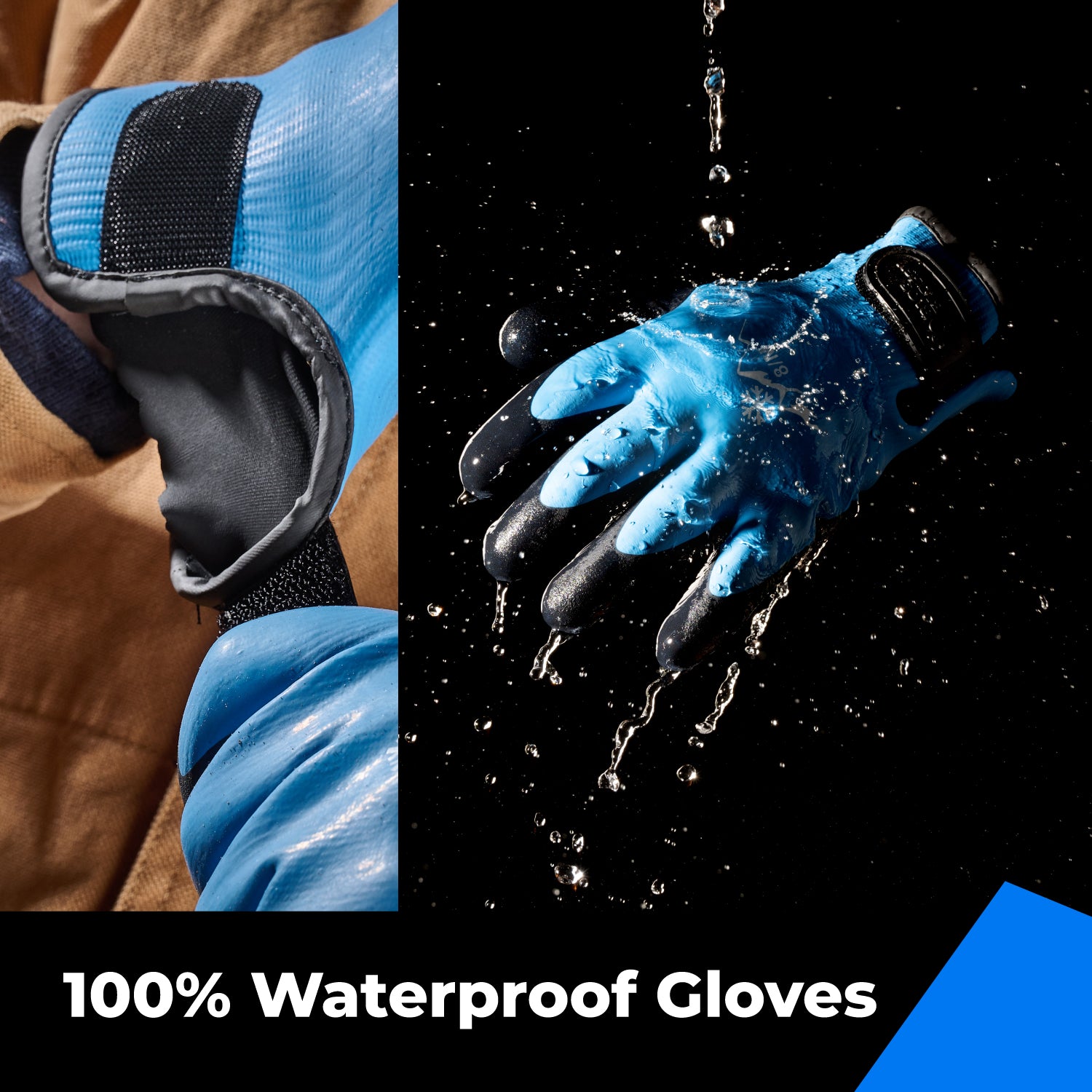 Heavy Duty Winter Work Gloves, Latex Fully Soaked, 100% Water Proof, Thermal Insulated Winter Dipped Work Gloves