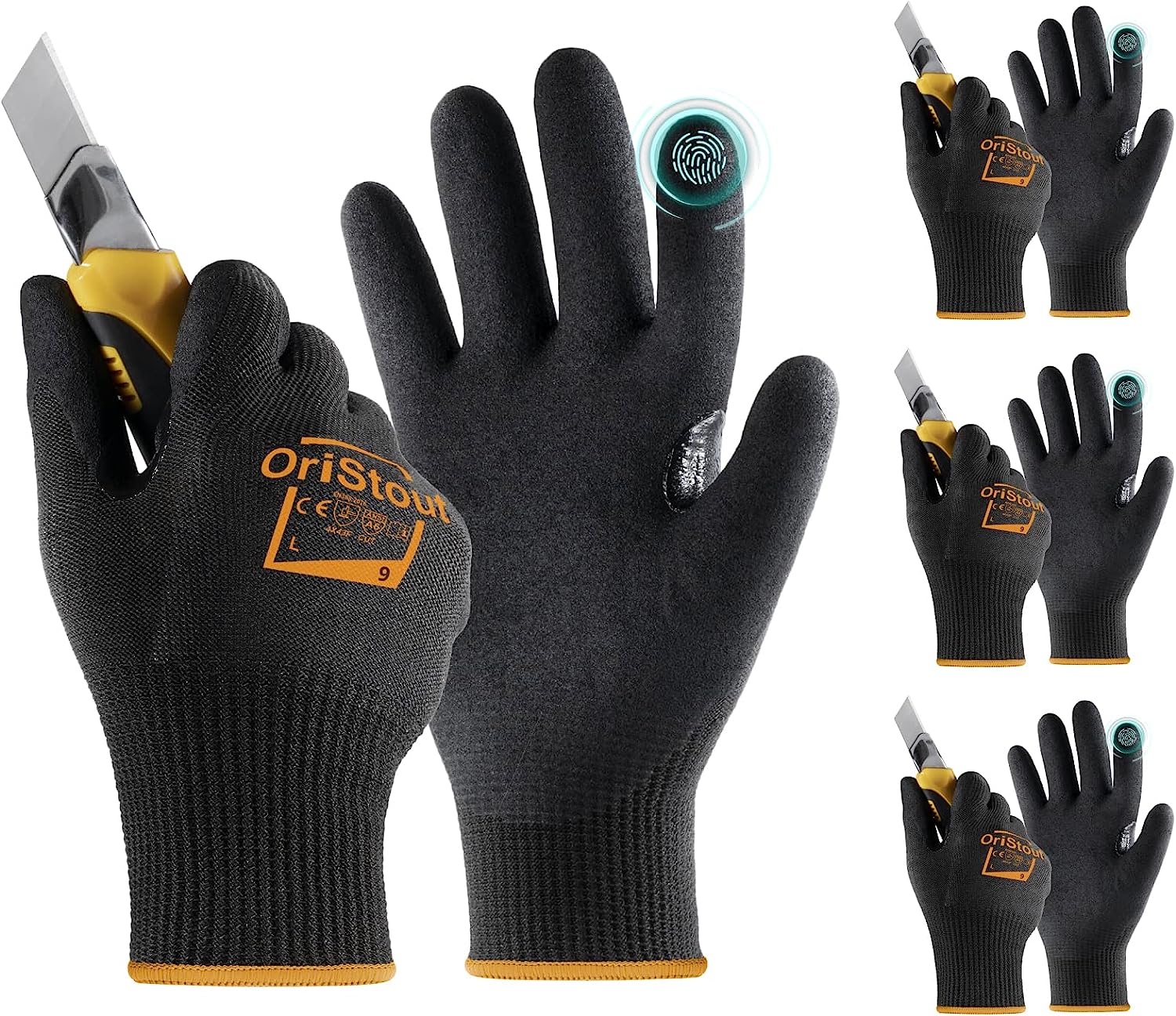 toolant Work Gloves for Men 12 Pairs, Nitrile Work Gloves with