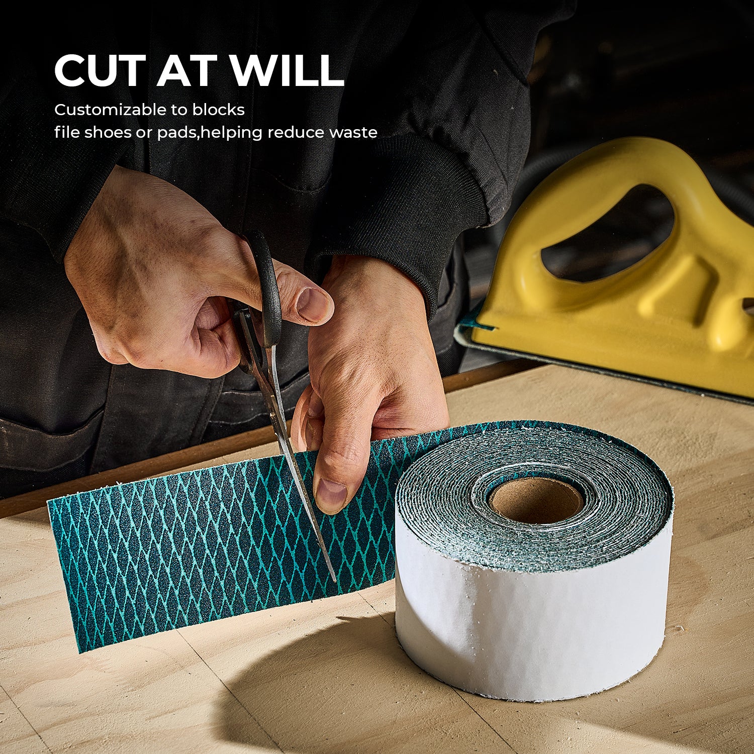 Diamond Shape Sandpaper Roll, 10 Yard Longboard Self Adhesive Sanding Blocks