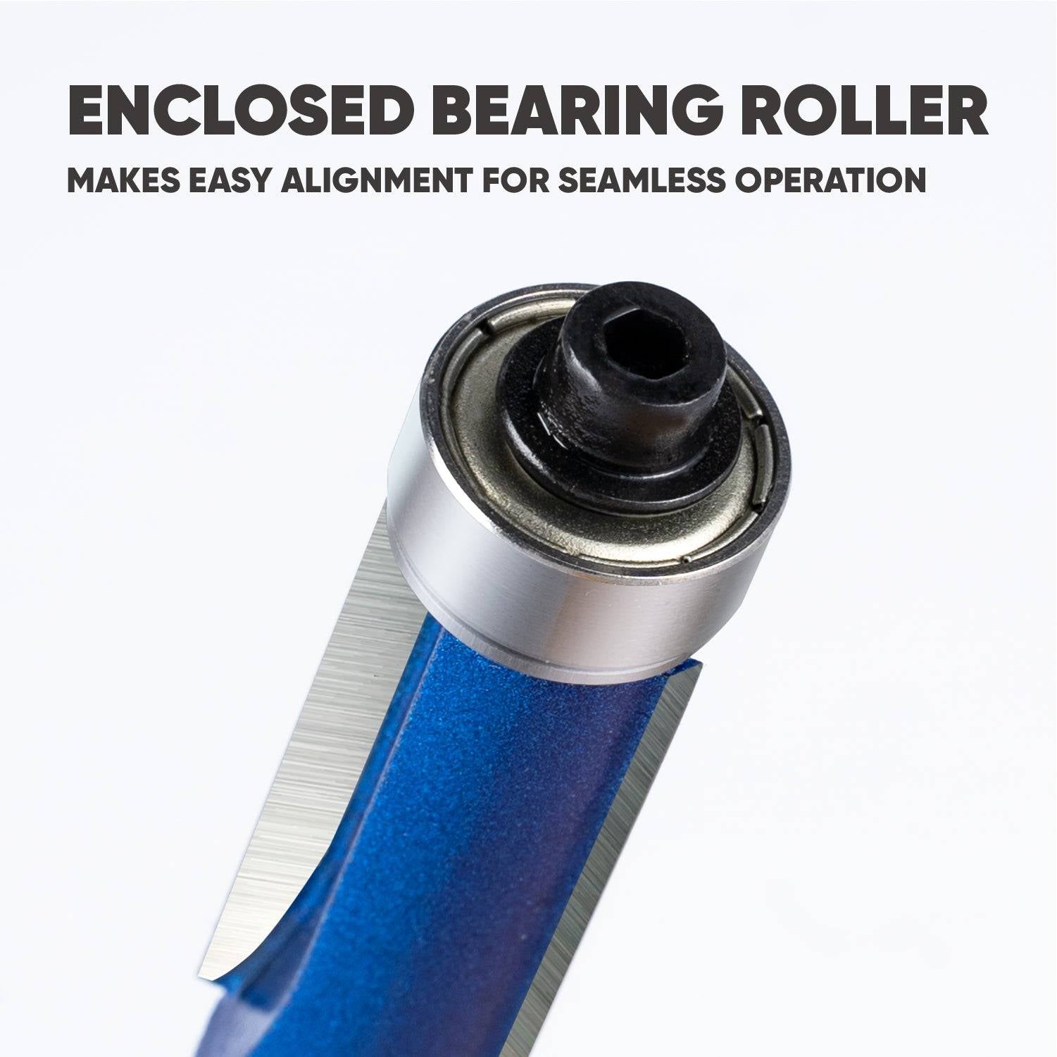 1/4'' Shank Flush Trim Router Bits, Carbide Template Top Bearing Flush Trim Bits Set, Handy, Durable & Sharp, Prevent Tear-Out