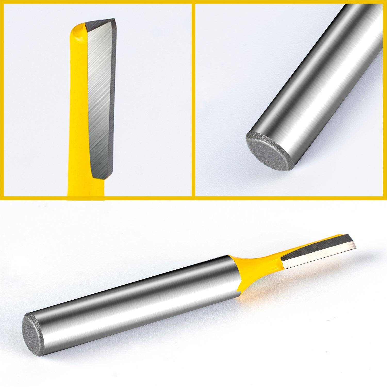 AugTouf Router Bit Set 1/4" Shank Round Router Bit, Cutting Dia Single Straight Flute Carbide for Woodworking Carpentry