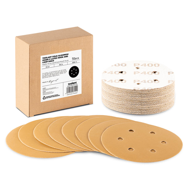 6 inch 8 Hole Sanding Discs Hook and Loop, 60-800 Grit, for Wood and Metal Sanding