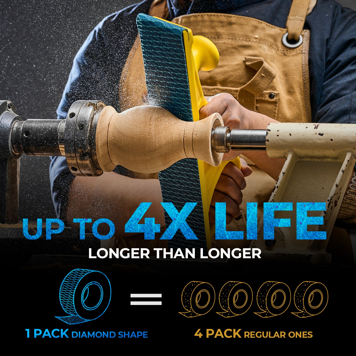 Diamond Shape Sandpaper Roll, 10 Yard Longboard Self Adhesive Sanding Blocks