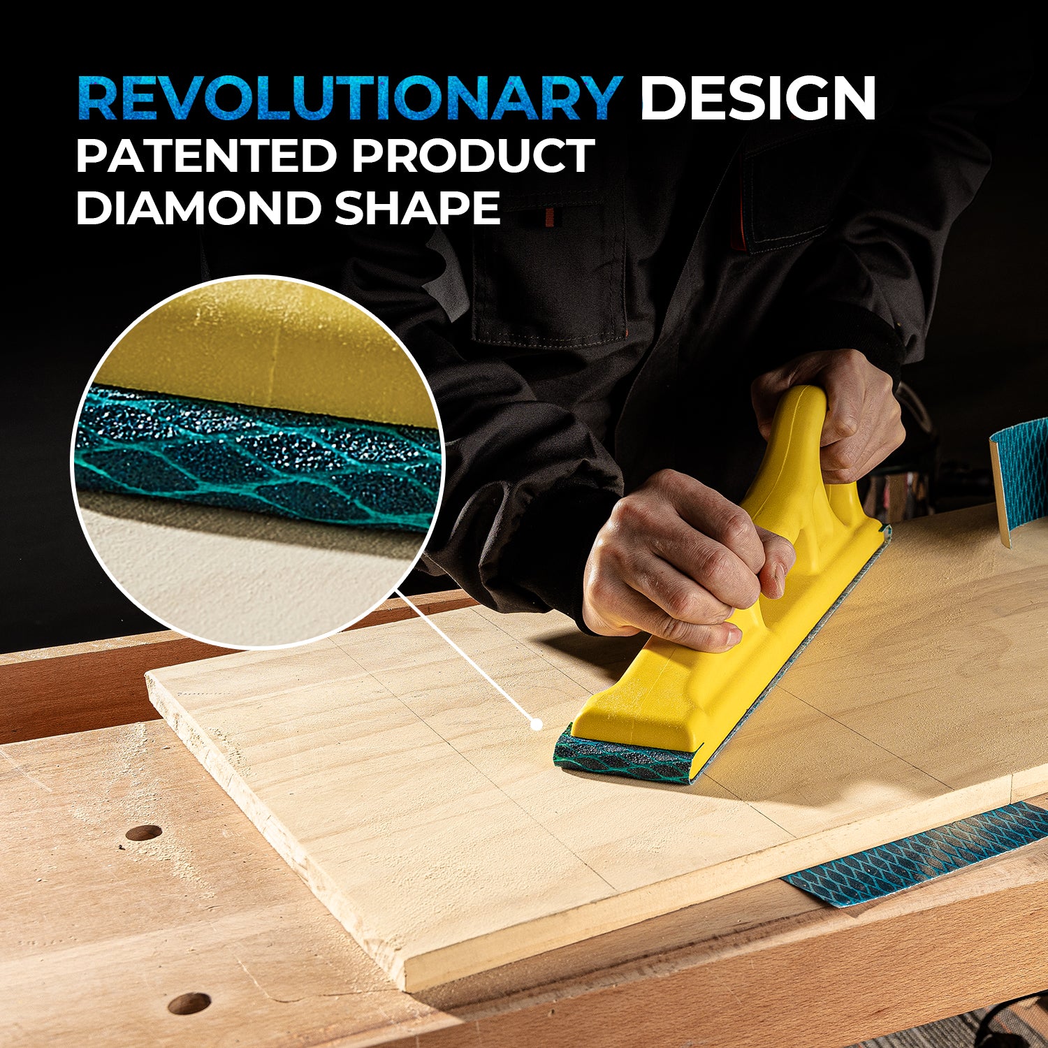 Diamond Shape Sandpaper Roll, 10 Yard Longboard Self Adhesive Sanding Blocks