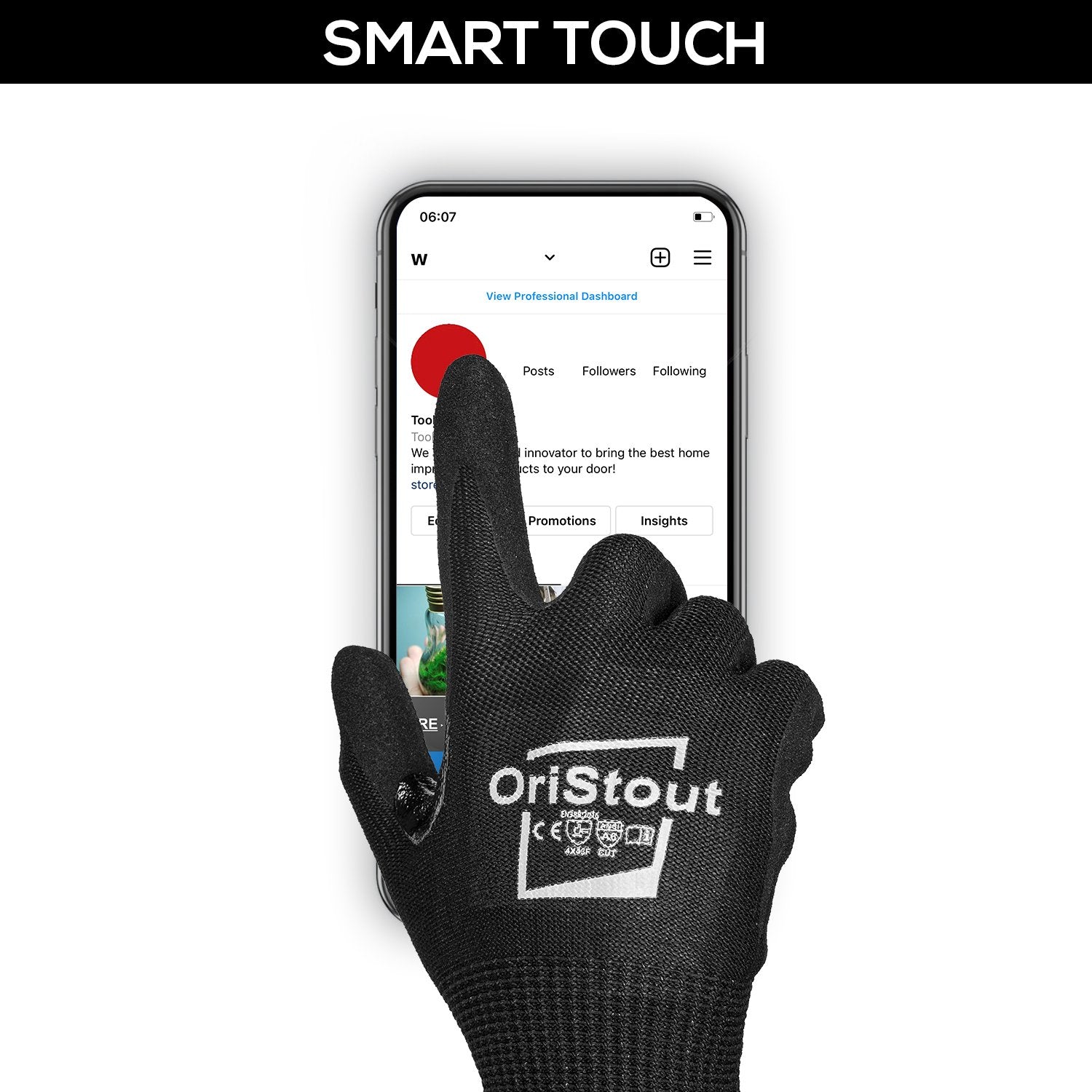 OriStout Cut Resistant Gloves, Level 6, Touchscreen, Outstanding Mechanical Performance