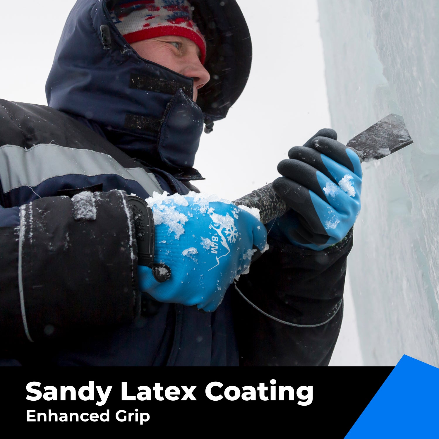 Heavy Duty Winter Work Gloves, Latex Fully Soaked, 100% Water Proof, Thermal Insulated Winter Dipped Work Gloves