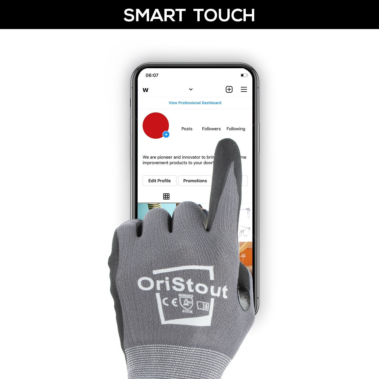 EvridWear Safety Work Gloves, Touchscreen Micro-Foam Nitrile