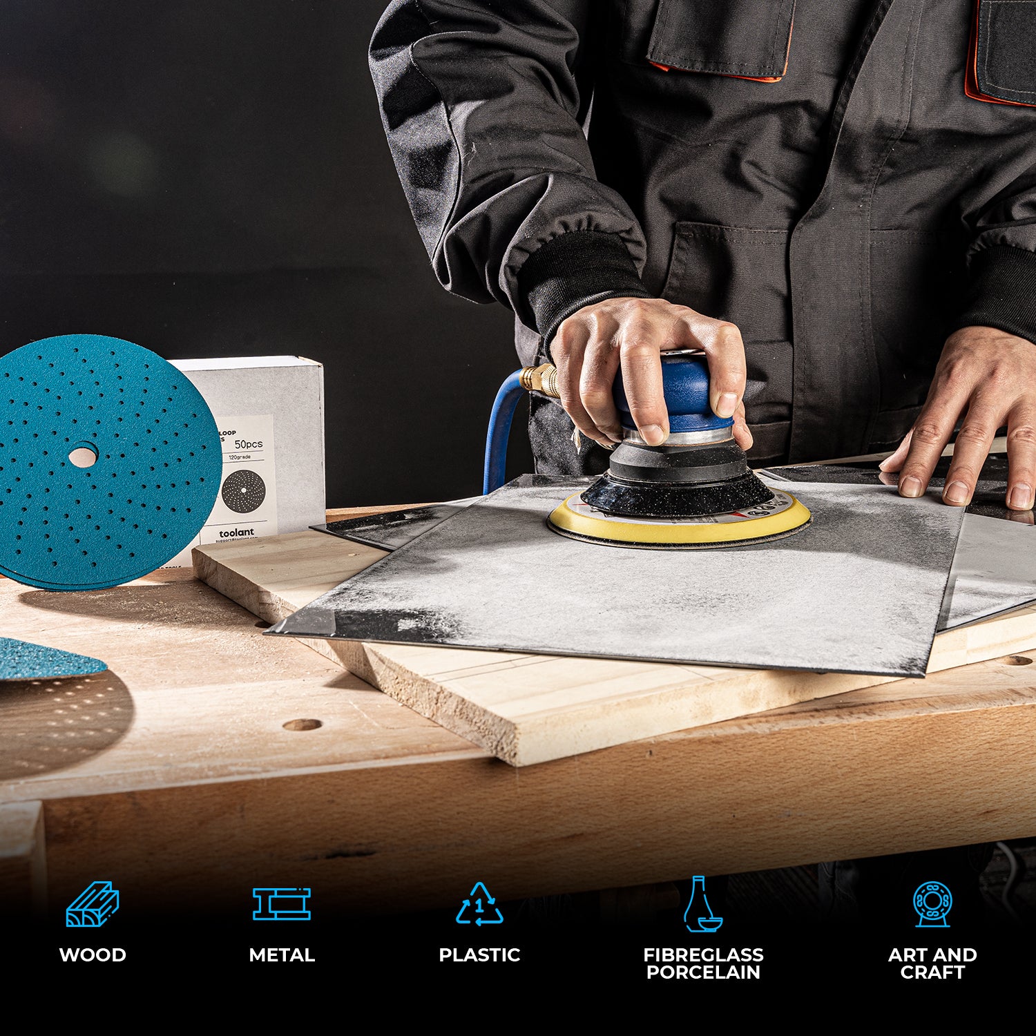 MULTI-AIR VORTEX Dust-Free 6Inch Sanding Disc Hook and Loop Pads