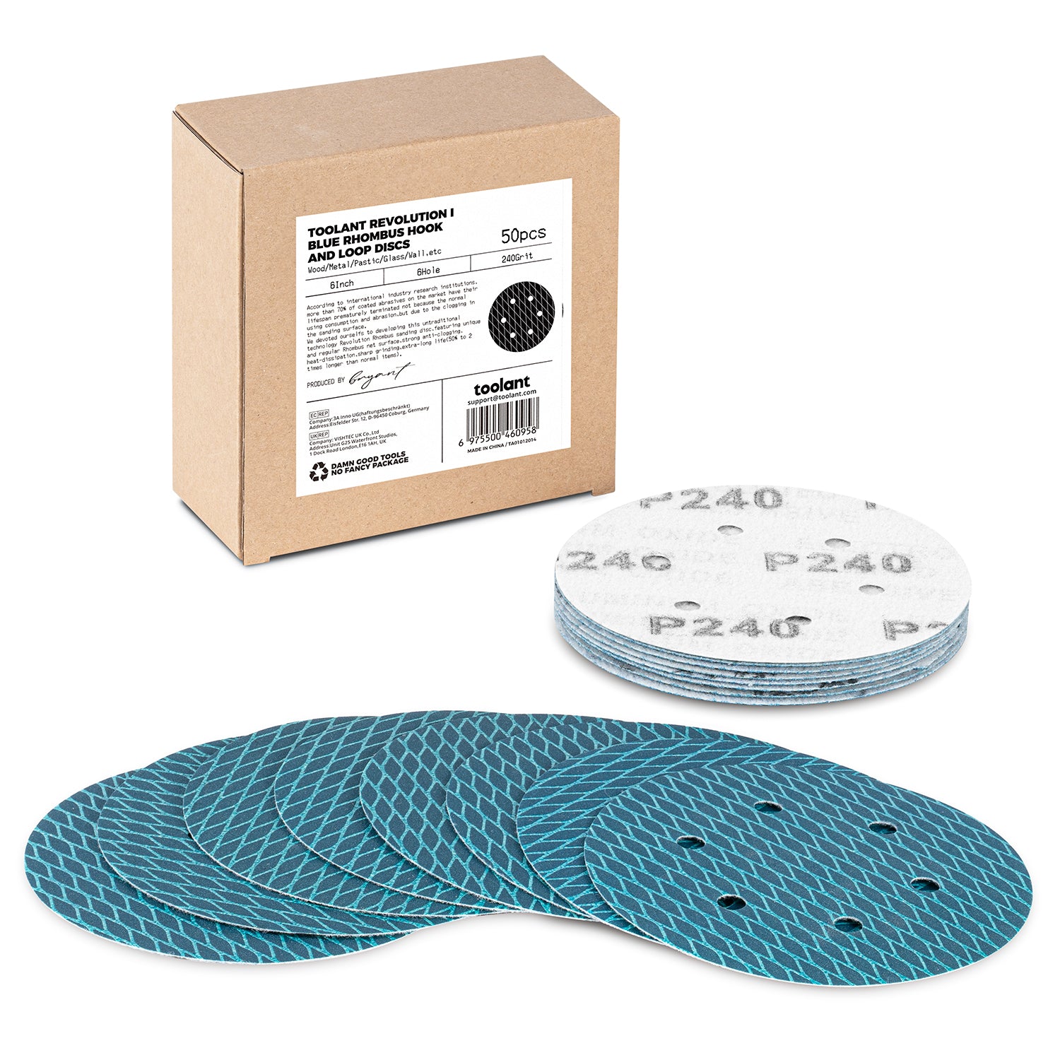 Diamond Shape 5 Inch & 6 Inch 8 Hole Dust-Free Sanding Disc Hook and Loop Pads