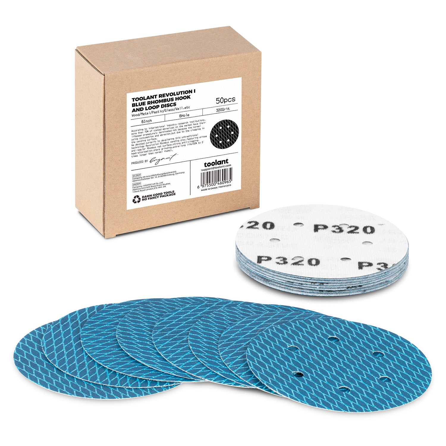 Diamond Shape 5 Inch & 6 Inch 8 Hole Dust-Free Sanding Disc Hook and Loop Pads