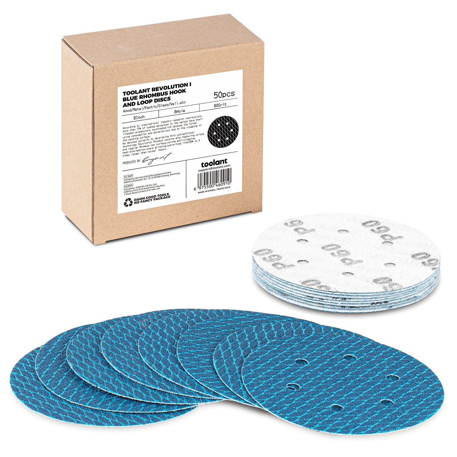 Diamond Shape Inch  Inch Hole Dust-Free Sanding Disc Hook and L