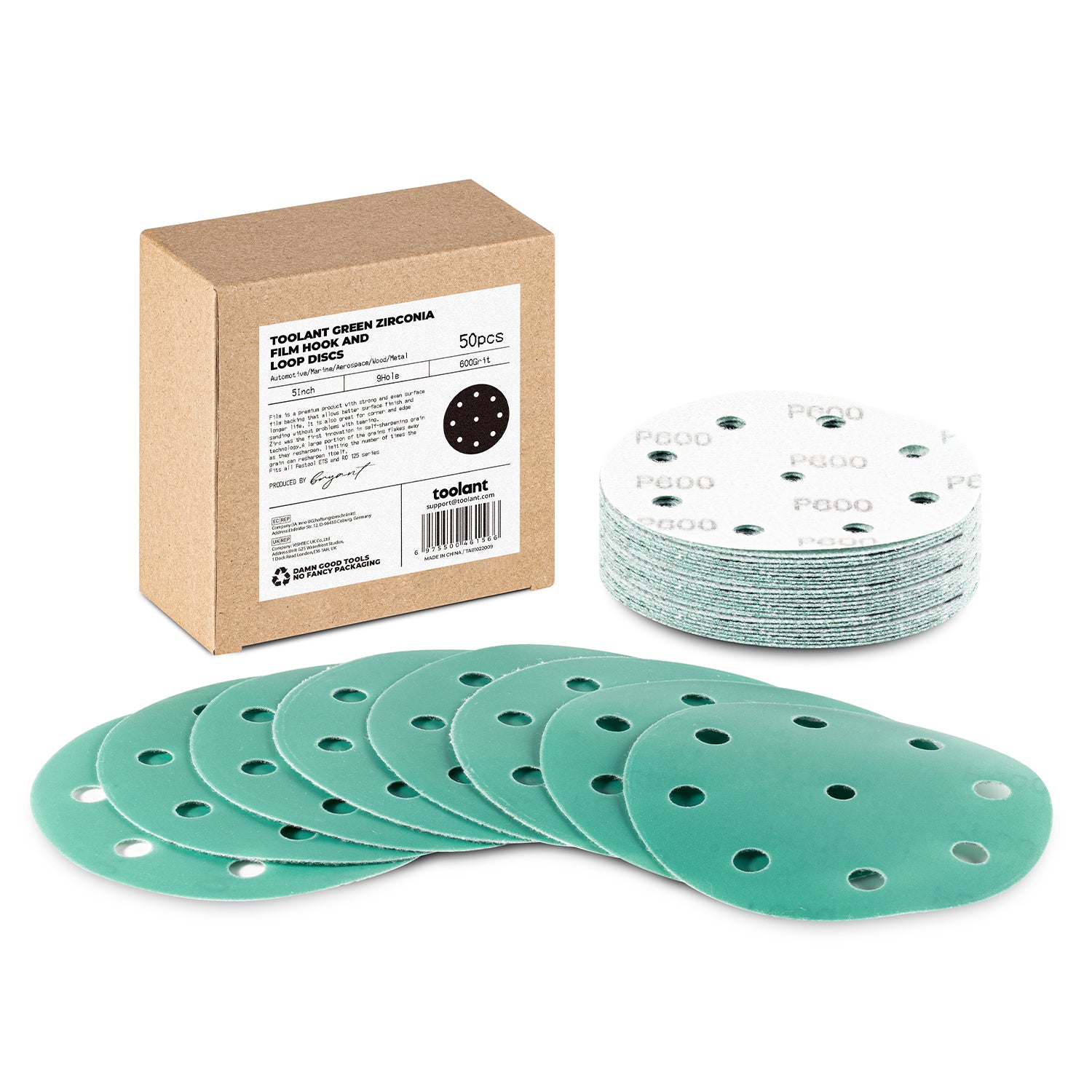 5 Inch Sanding Disc Hook and Loop Pads, Designed For Festool Sanders, 50-Pack