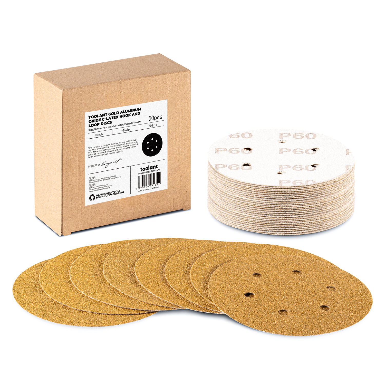 5 inch 8 Hole Sanding Discs Hook and Loop, 60-800 Grit, for Wood and Metal Sanding