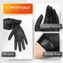 OKIAAS 100 Count Black Vinyl Disposable Gloves, 5 mil, Latex Free