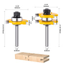 AugTouf Router Bits Set, 1/4" Shank, Milling Cutter Tool, Adjustable Tongue & Groove Router Bit, for Woodworking