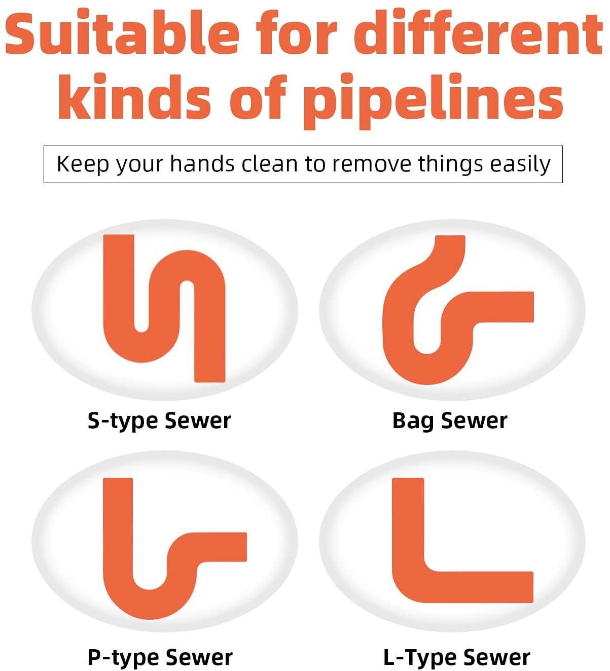 OmiStout 4 Pack 21 inch Snake Drain Clog Remover, for Tubs, Sinks, Toilets and Vanities