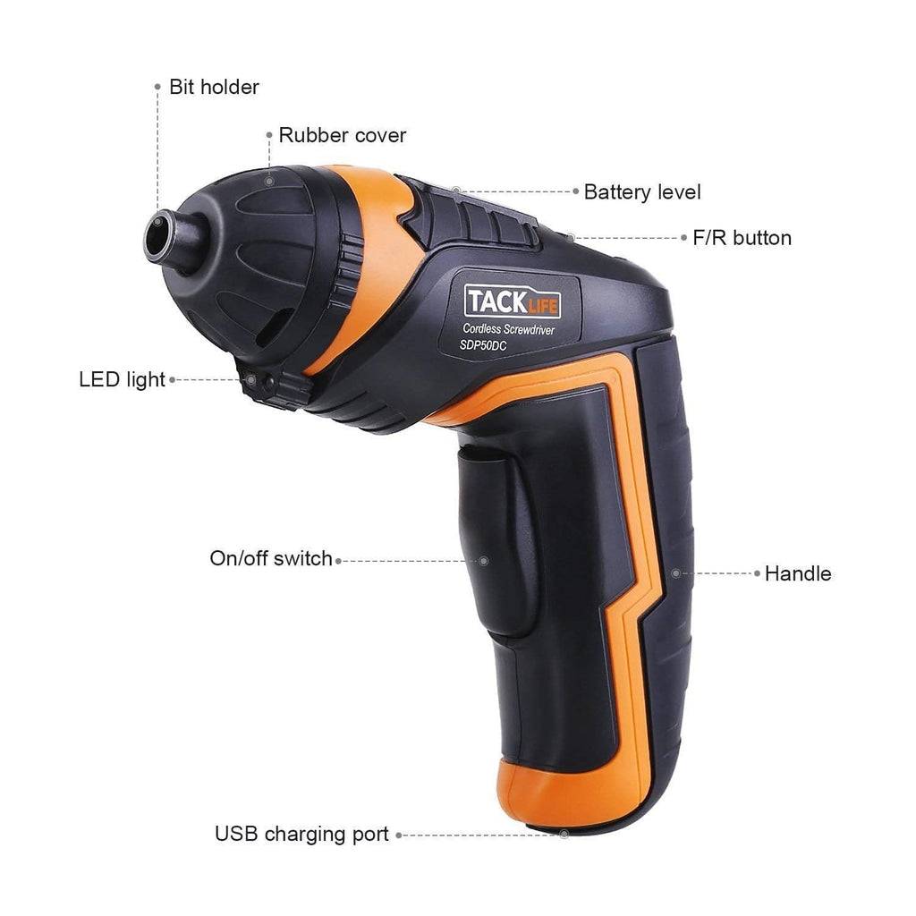 TACKLIFE Cordless Screwdriver Electric Rechargeable Screwdriver