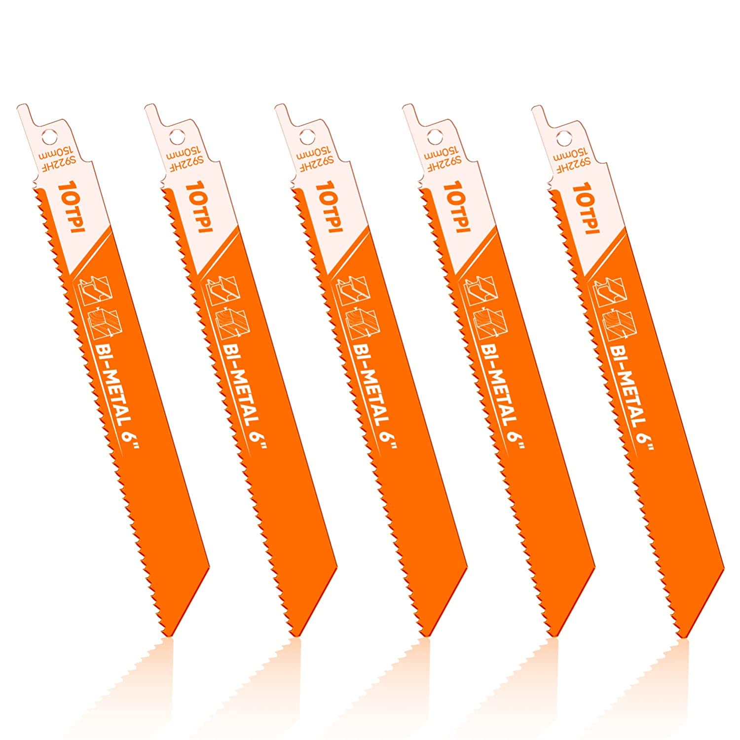 Reciprocating Saw Blades Set for Wood and Metal Cutting