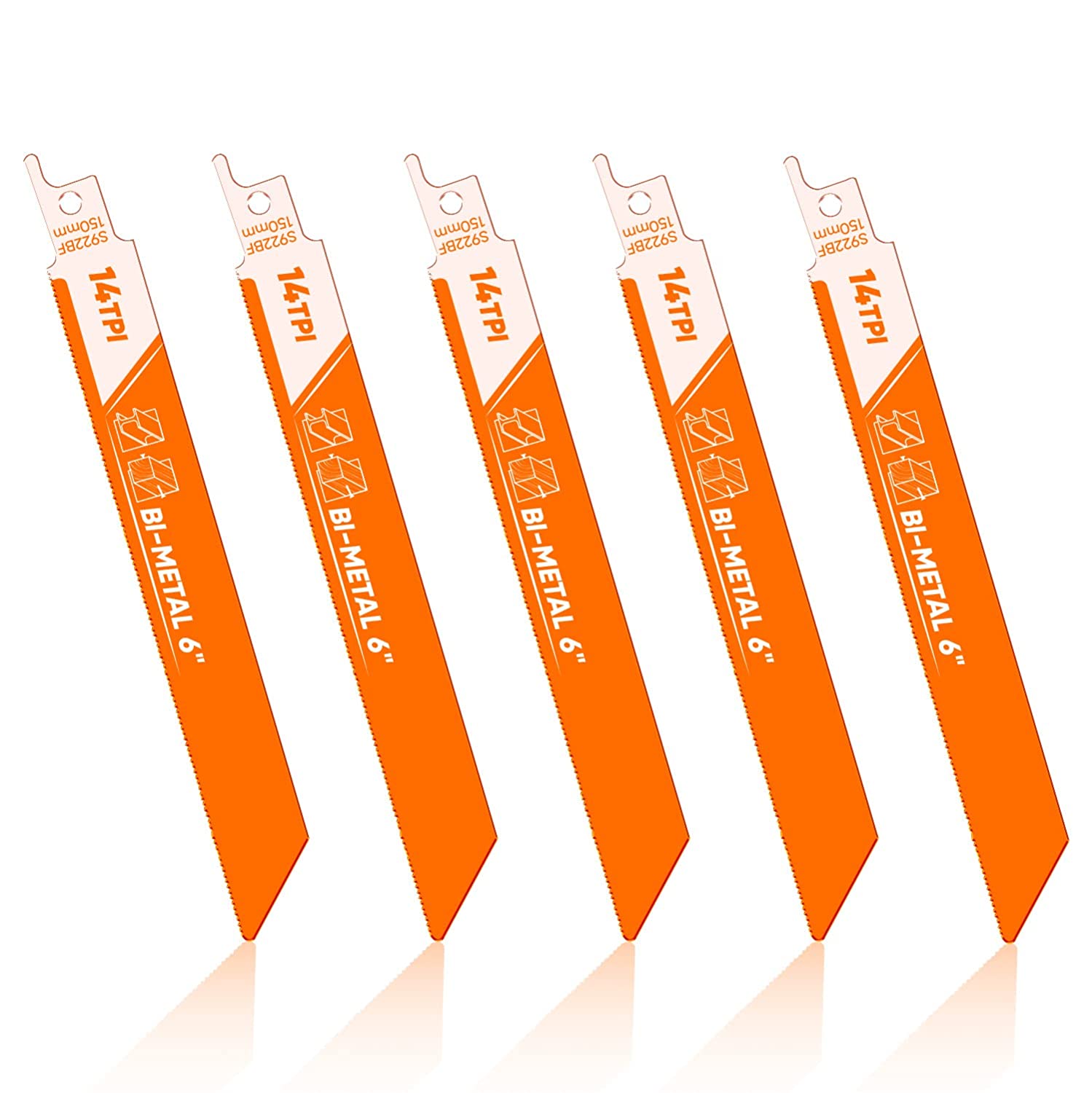 Reciprocating Saw Blades Set for Wood and Metal Cutting