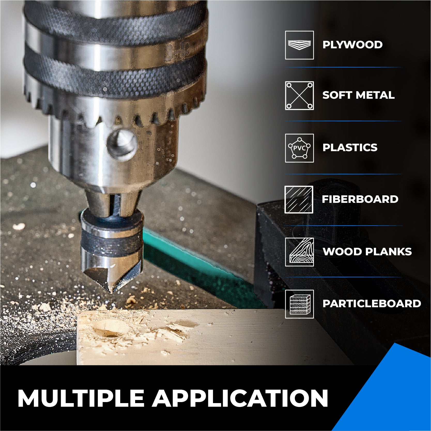 Applicable to plywood, soft metal, plastics, fiberboard, wood planks, particleboard, High Carbon Steel Countersink Drill Bits Set, Double Flutes, for Woodworking