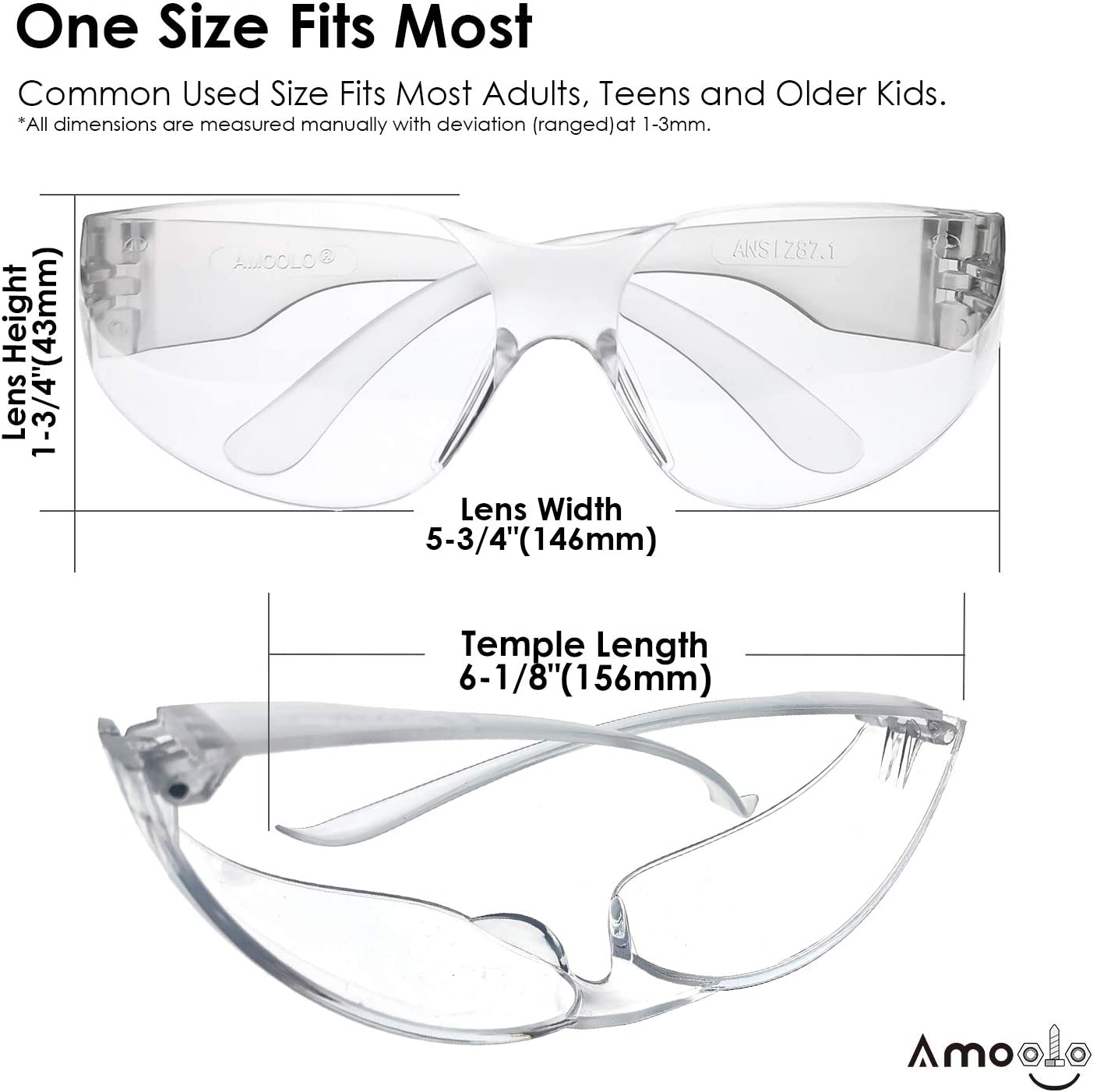 24/48 Workwear Safety Glasses, Lightweight for Day-long Wearing