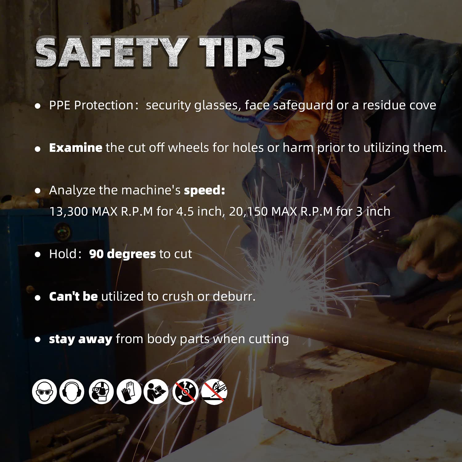 AugTouf 4 1/2 Inch Angle Grinder Cut Off Wheels, for Metal, Stainless Steel Sheet Cutting