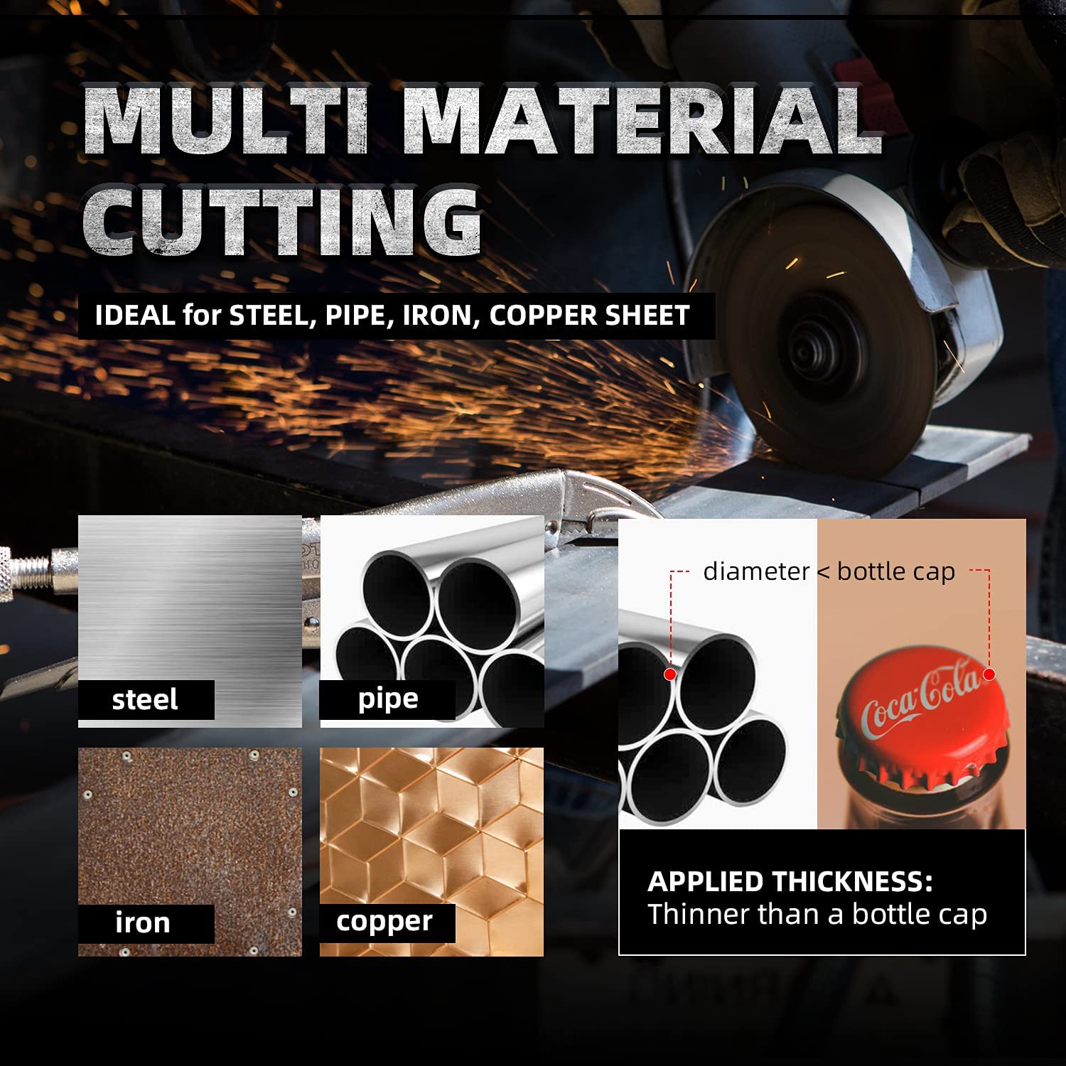 AugTouf 4 1/2 Inch Angle Grinder Cut Off Wheels, for Metal, Stainless Steel Sheet Cutting