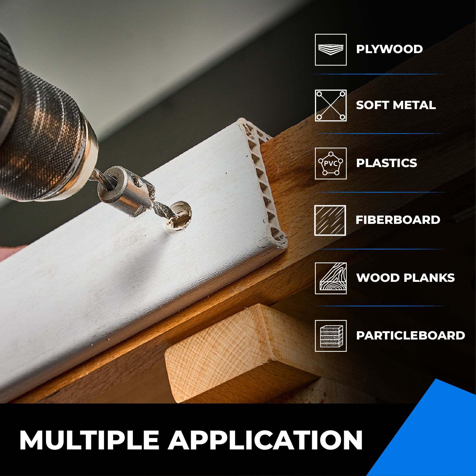 Applicable to plywood, soft metal, plastics, fiberboard, wood planks, particleboard, High Carbon Steel Countersink Drill Bits Set, Double Flutes, for Woodworking