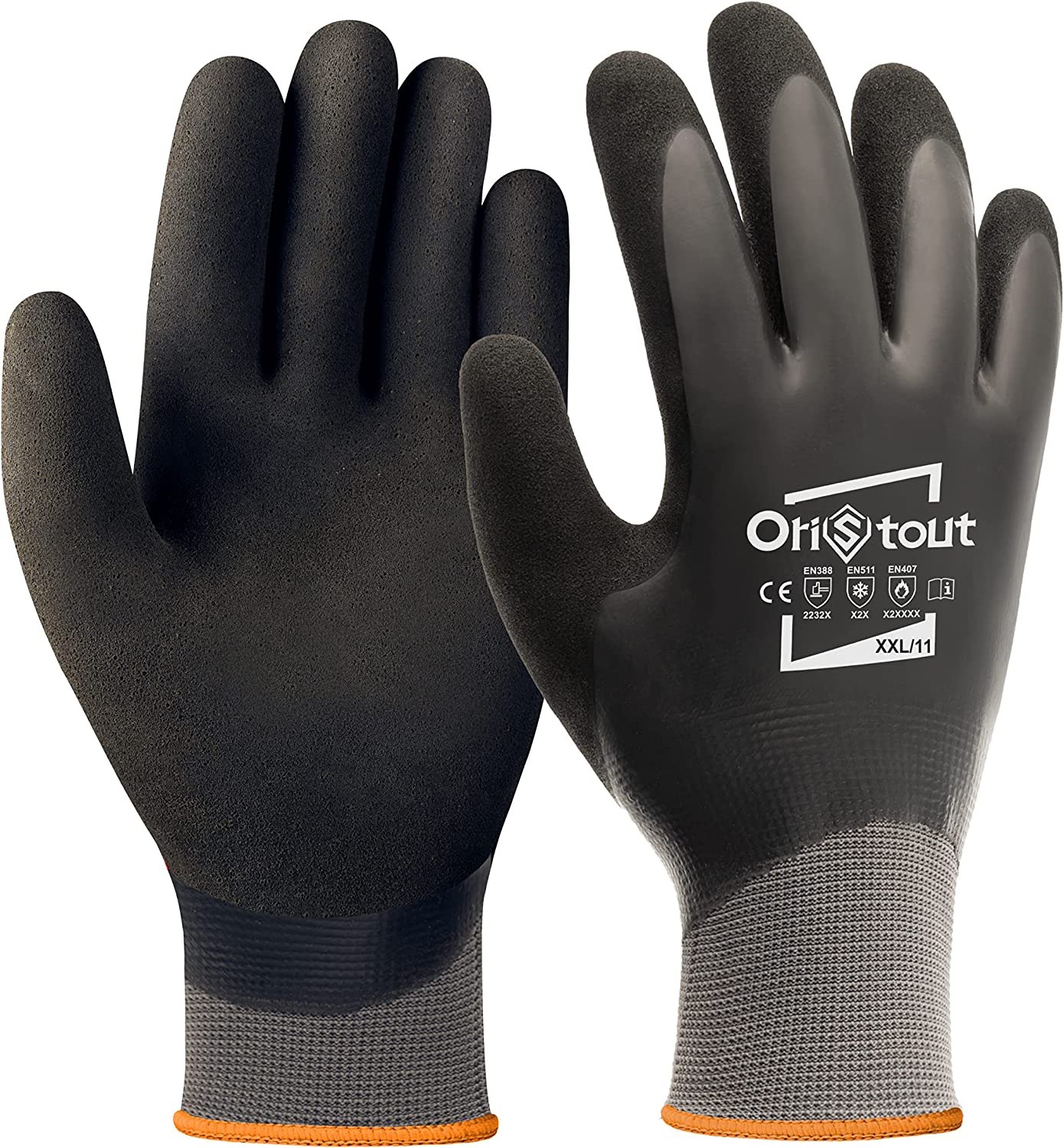 OriStout Winter Work Gloves for Men and Women, Touchscreen, Waterproof Gloves for Working in Freezer, Fishing and Gardening, The, Grey