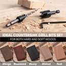 Countersink Drill Bits Set 3pcs with Wood Plug Cutters 3pcs
