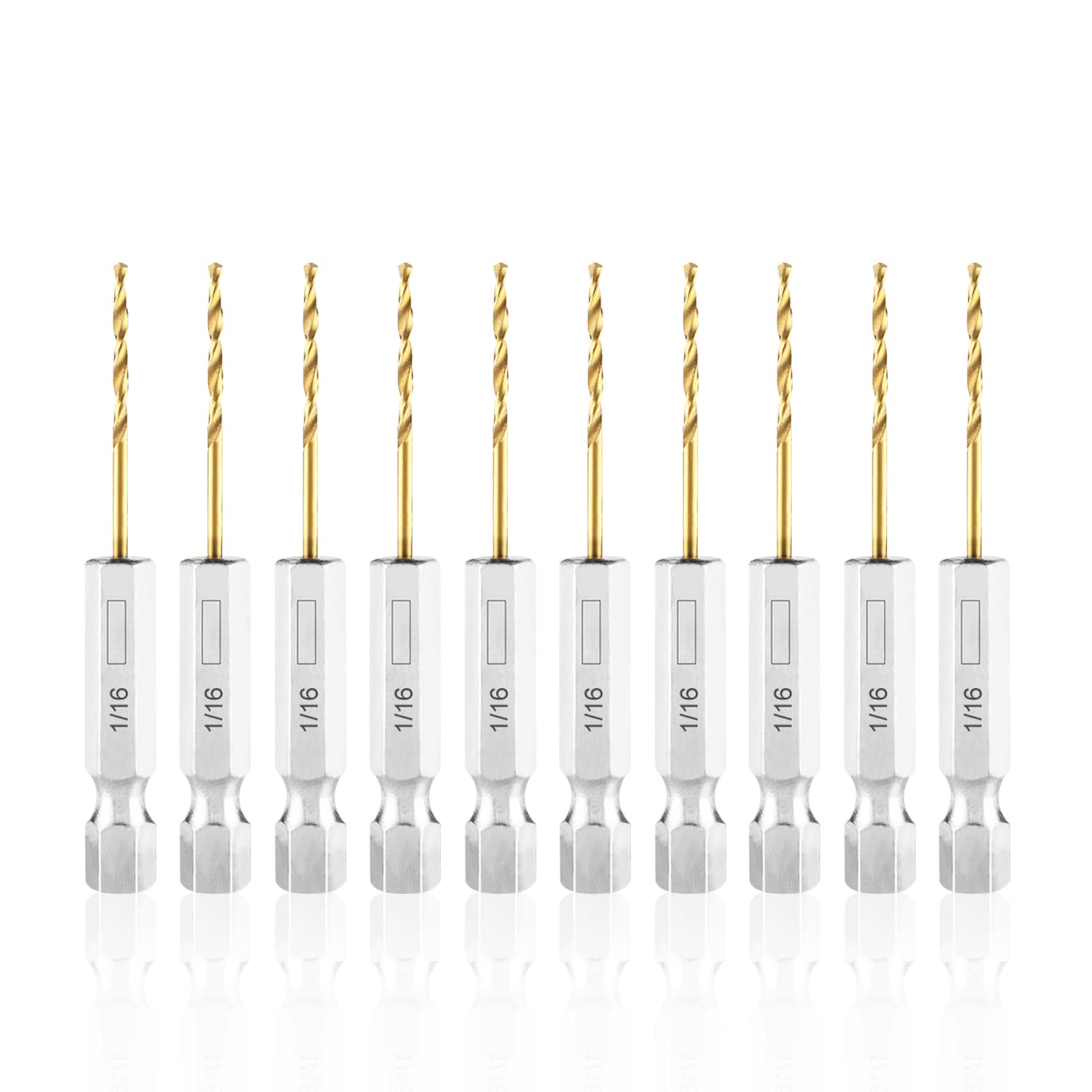 High Speed Steel Hex Shank Twist Drill Bits Set with Titanium Coating