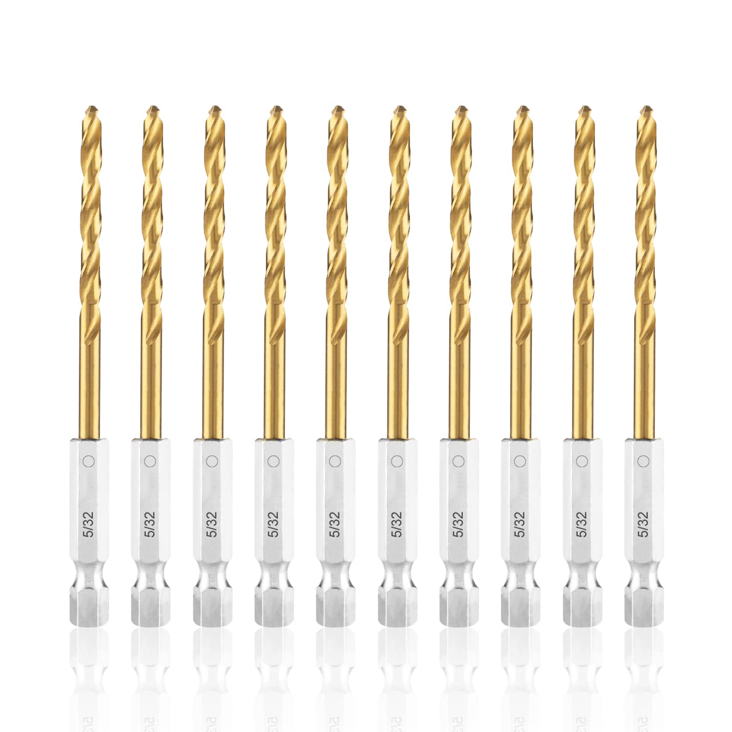 High Speed Steel Hex Shank Twist Drill Bits Set with Titanium Coating