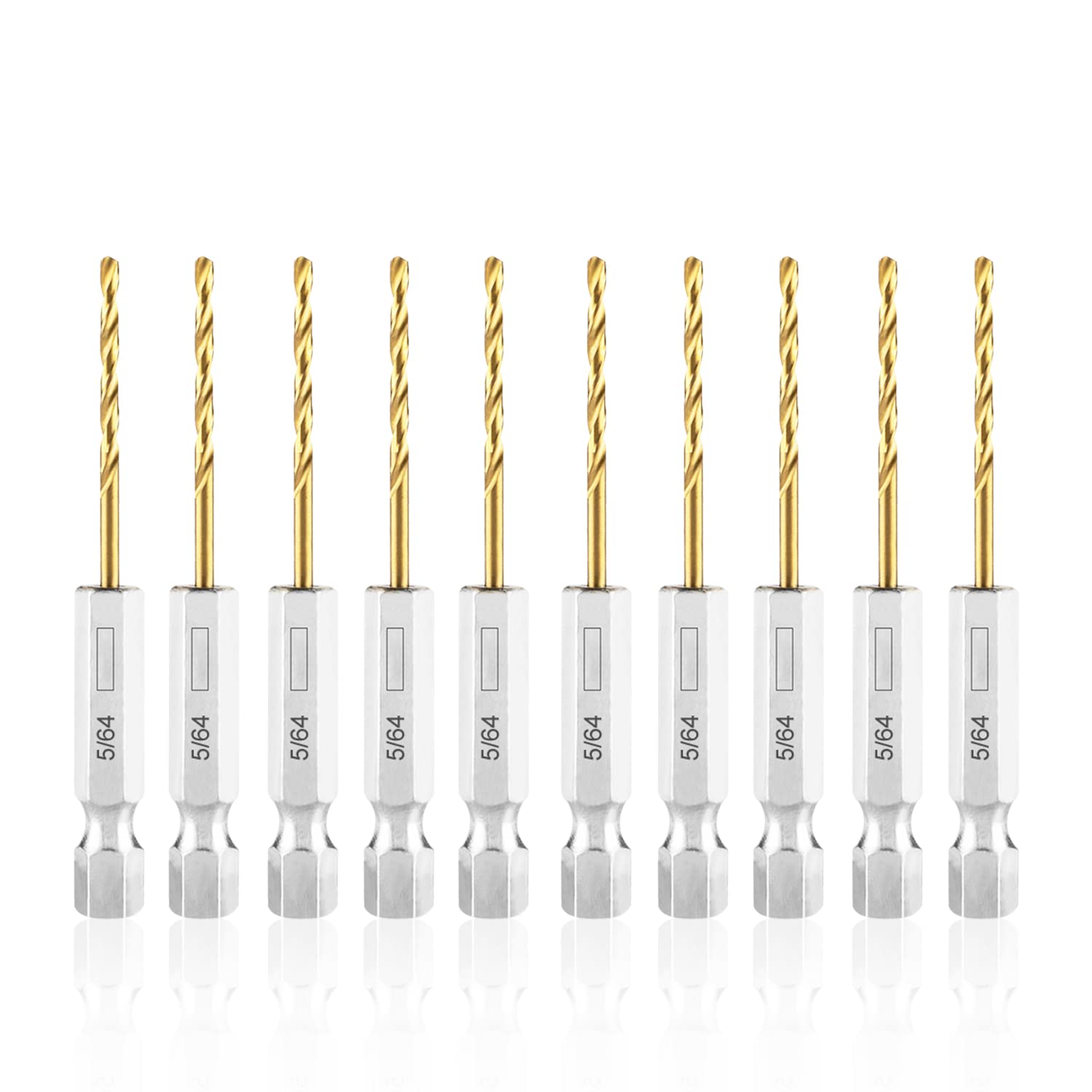 High Speed Steel Hex Shank Twist Drill Bits Set with Titanium Coating