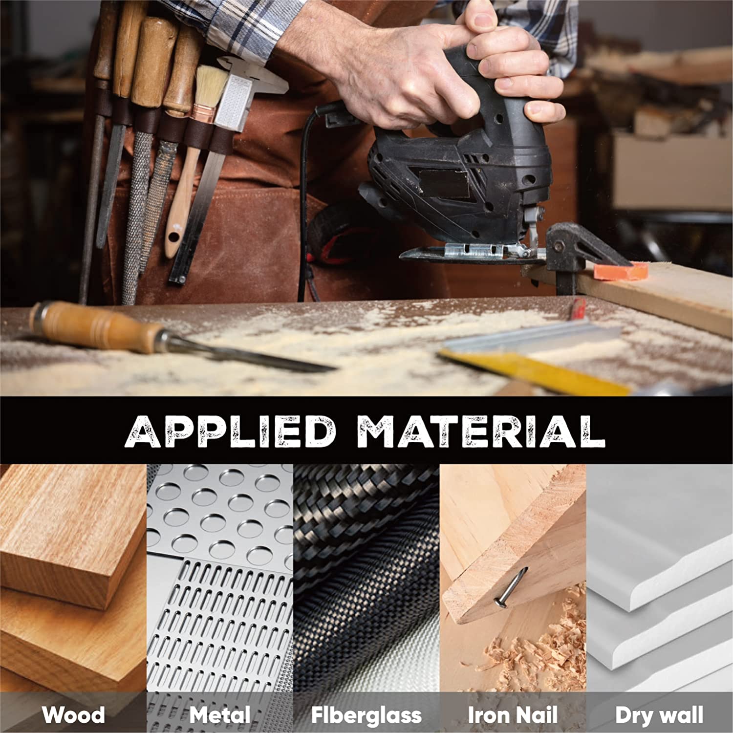 Augtouf T-Shank Jigsaw Blades for Wood Metal Multi-purpose